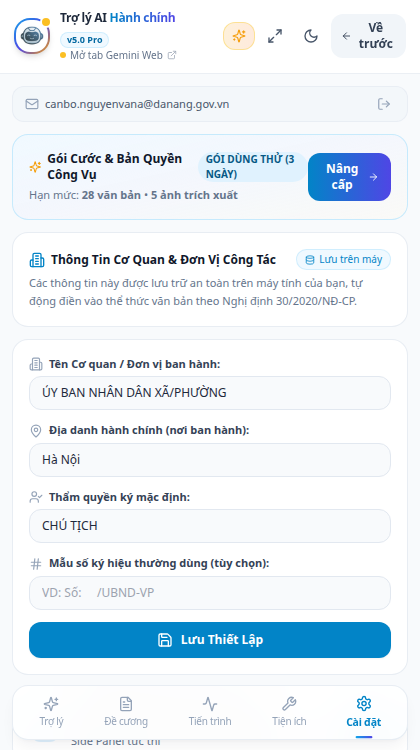 Thiết Lập Khối Thể Thức & Cơ Quan Ban Hành